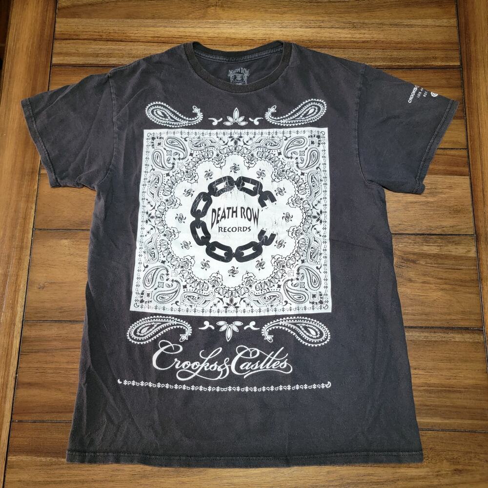VINTAGE Death Row Records Black Unisex Tee "Crooks & Castles" (2002) - Medium